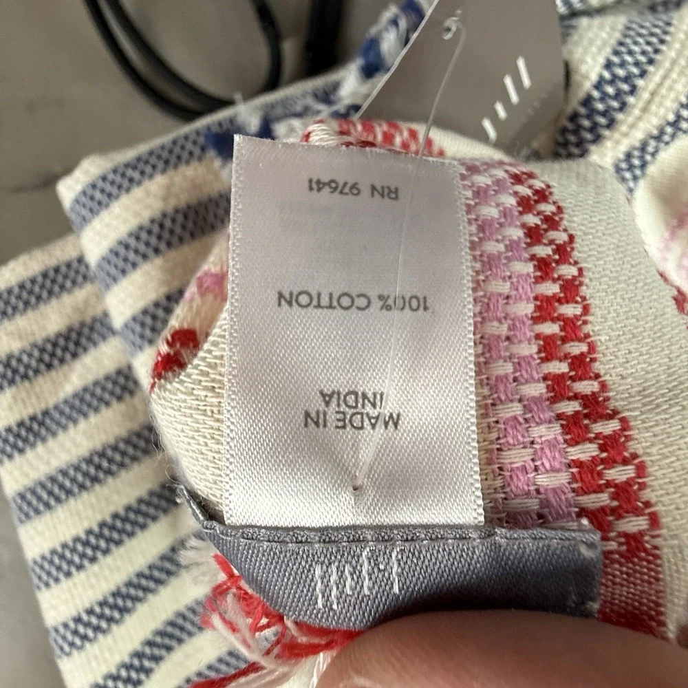 J Jill NWT Striped Multicolor‎ Lightweight Beach Throw Blanket 48x66